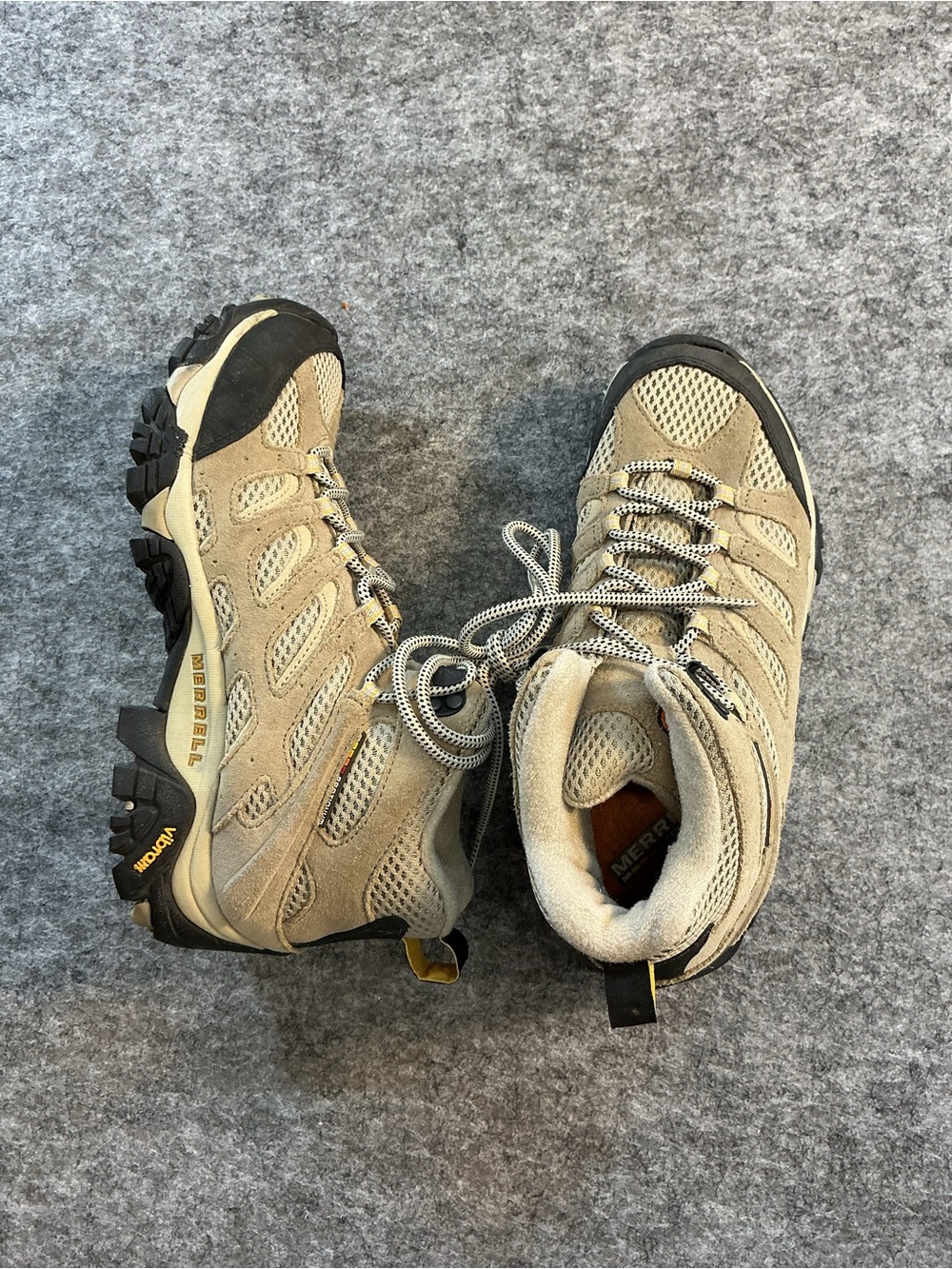 Merrell Tan and Black Womens Hiking Trail Boots Size 8.5